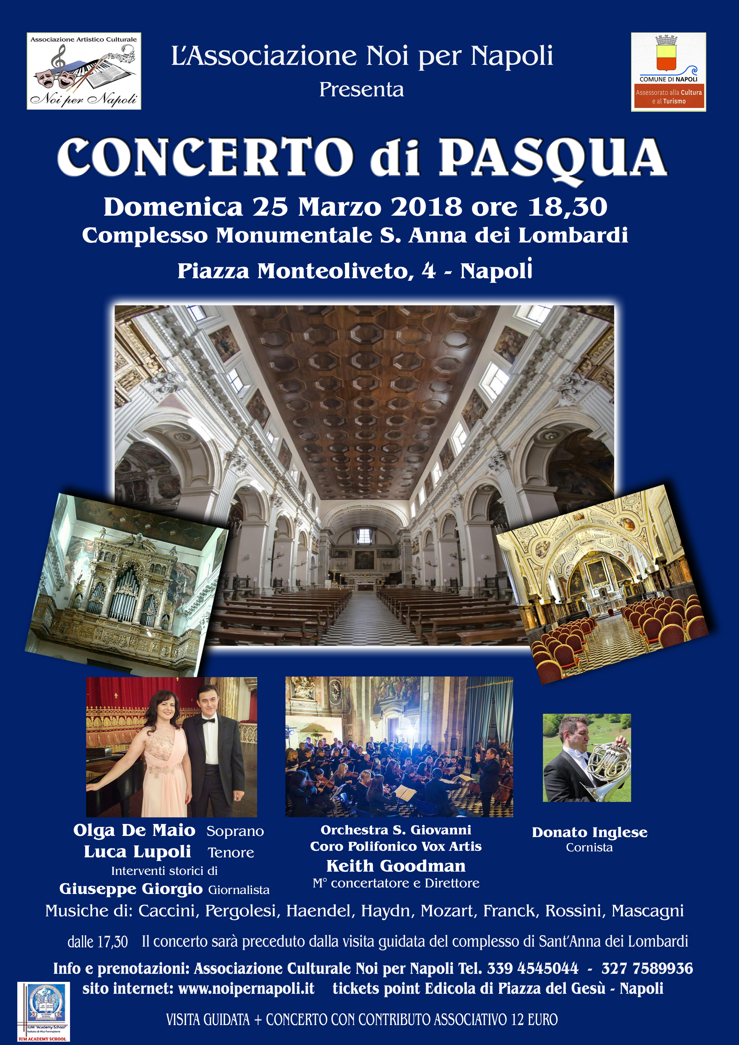 Concerto di Pasqua 2018 in Sant'Anna dei Lombardi a Napoli : tra solidarietà, musica ed arte